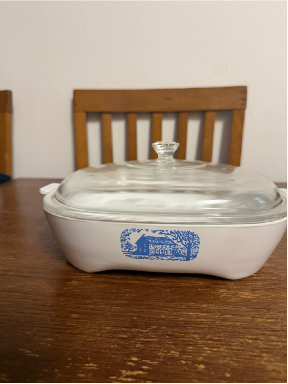 Vintage Corning Ware Amana Radarange Browning Skillet 10” Blue House w Lid USA